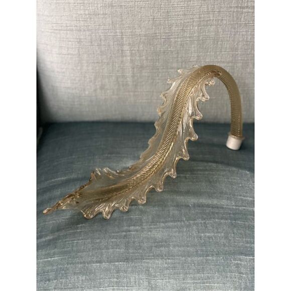 Vintage Murano Replacement Chandelier Glass Leaf 12” - Picture 1 of 6